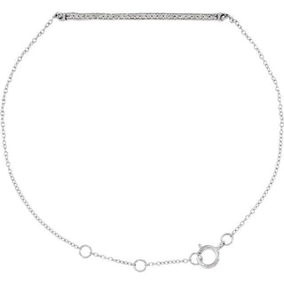 14K White 1/6 CTW Natural Diamond 6-8" Bracelet