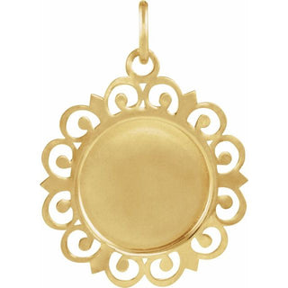 14K Yellow 18 mm Round St. Elizabeth Seton Medal
