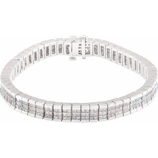 14K White 8 3/8 CTW Natural Diamond 7 1/2" Bracelet