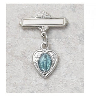 Sterling Silver Blue Miraculous Rhodium Baby Pin