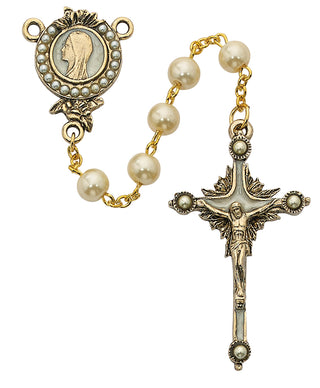 Imitation Pearls Of Mary Rosary