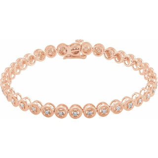 14K Rose 1 CTW Natural Diamond 7" Bracelet 
