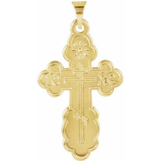 14K Yellow St. Olga Orthodox Cross Pendant