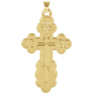 14K Yellow St. Olga Orthodox Cross Pendant