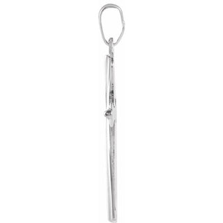14K White 24x16.25 mm Cross Pendant  