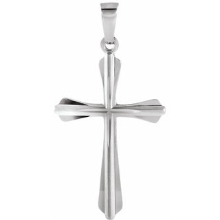 14K White 24x16.25 mm Cross Pendant  