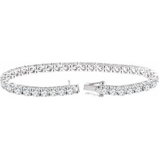 Sterling Silver Imitation White Cubic Zirconia 7" Line Bracelet    