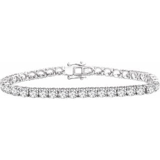 Sterling Silver Imitation White Cubic Zirconia 7" Line Bracelet    