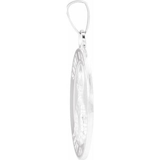 14K White St. Nicholas Medal Pendant 