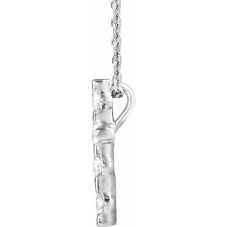 Platinum 1/5 CTW Natural Diamond Cross 16-18" Necklace