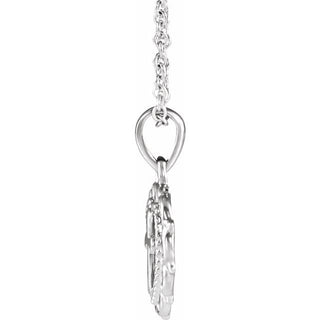 14K White Youth Heart with Cross 16-18" Necklace