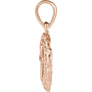 14K Rose Youth Heart with Cross Pendant