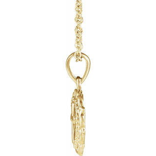 14K Yellow Youth Heart with Cross 16-18" Necklace