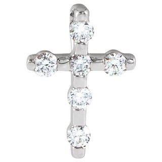 Platinum .08 CTW Natural Diamond Cross Pendant