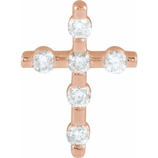 14K Rose 1/5 CTW Natural Diamond Cross Pendant