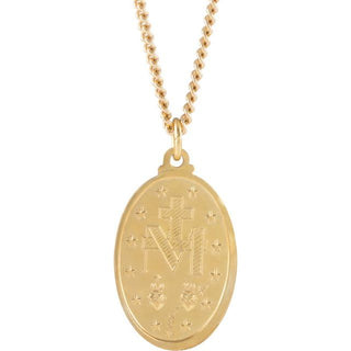 24K Yellow Gold-Plated 29x18 mm Miraculous 24" Necklace