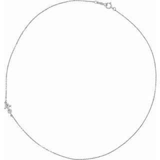 Platinum Infinity-Inspired Off-Center Sideways Cross 16" Necklace      