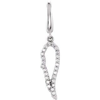 14K White 1/8 CTW Natural Diamond Angel Wing Charm/Pendant