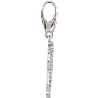 14K White 1/8 CTW Natural Diamond Angel Wing Charm/Pendant