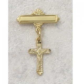 Gold over Silver Crucifix Gold-plated Baby Pin/T