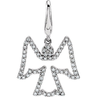 14K White 1/4 CTW Natural Diamond Angel Charm/Pendant