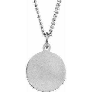 Sterling Silver 12 mm Baptism Medal 18" Necklace  