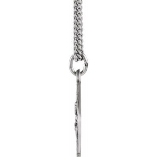 Sterling Silver 15 mm Round St. Peter 18" Necklace