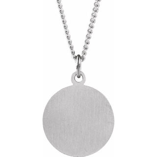 Sterling Silver 15 mm Round St. Peter 18" Necklace