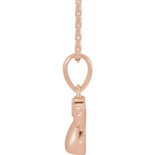 14K Rose .03 CT Natural Diamond Youth Angel 15" Necklace  