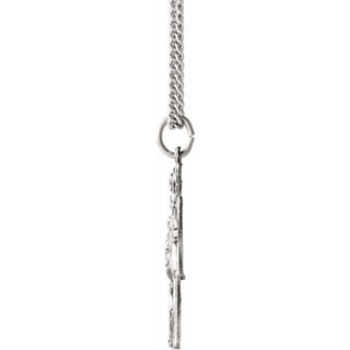Sterling Silver 28x23 mm Four-Way Cross Medal 24" Necklace  