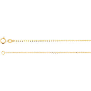 18-inch Diamond Cut Cable Chain with Spring Ring - 10K Yellow