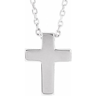 Platinum Petite Cross 16-18" Necklace