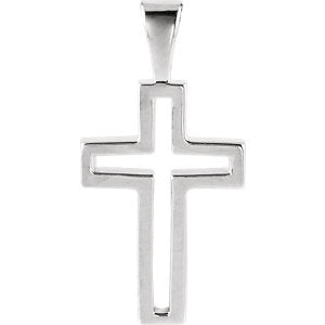 Sterling Silver 13.5x9.5 MM Cross Pendant