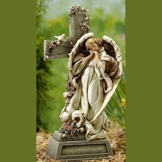 14.75" Angel With Cross Memorial - SALE