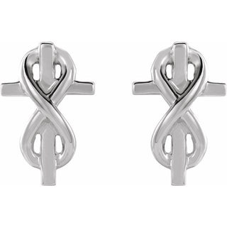 Sterling Silver Infinity-Inspired Cross Earrings  