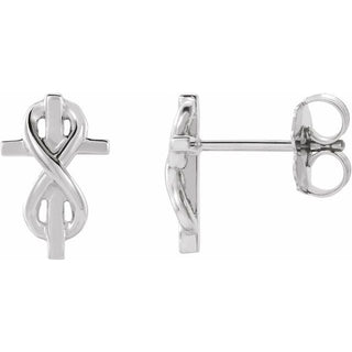 Platinum Infinity-Inspired Cross Earrings  