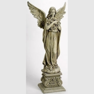 48"Angel Holding Wreath Figure