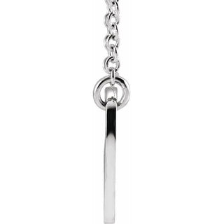 Sterling Silver .02 CTW Natural Diamond Heart & Cross 16-18" Necklace 