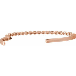 14K Rose 1/6 CTW Natural Diamond Stackable Bangle 7" Bracelet   