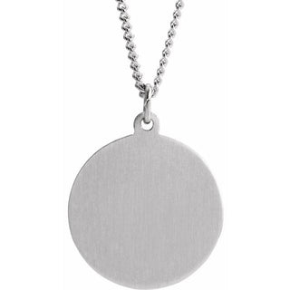 Sterling Silver 18.5 mm Round Sacred Heart of Jesus 18" Necklace