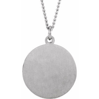 Sterling Silver 22 mm Confirmation Medal with Cross 24" Necklace