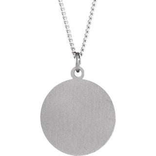 Sterling Silver 18 mm Round St. Lucy Medal 18" Necklace 