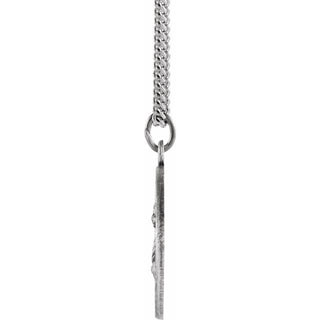 Sterling Silver 18 mm Round St. Lucy Medal 18" Necklace 