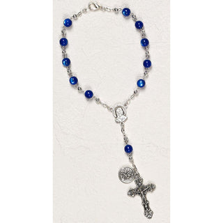 3-pack - St Christopher Auto Rosary - Blue Cat's Eye