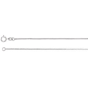 7-inch Box Bracelet with Spring Ring - 14K White Gold