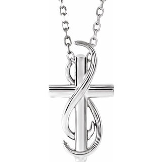 Platinum Cross 16-18" Necklace  