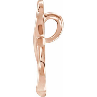 14K Rose Cross Pendant