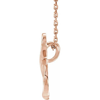 14K Rose Cross 16-18" Necklace  