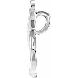 14K White Cross Pendant