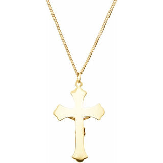24K Yellow Gold-Plated 50x31 mm Crucifix 24" Necklace